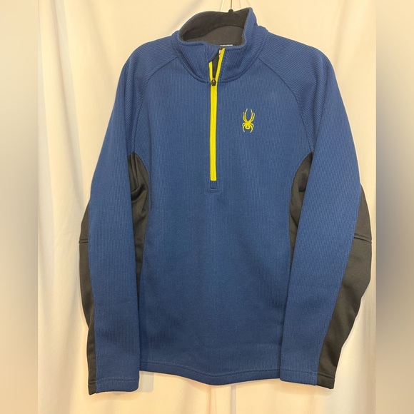 Spyder Men's Blue and Black Pullover Sweater - Picture 1 of 4